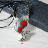 Miao Yinlao Small Fish Chain Necklace Embroidery Pendant