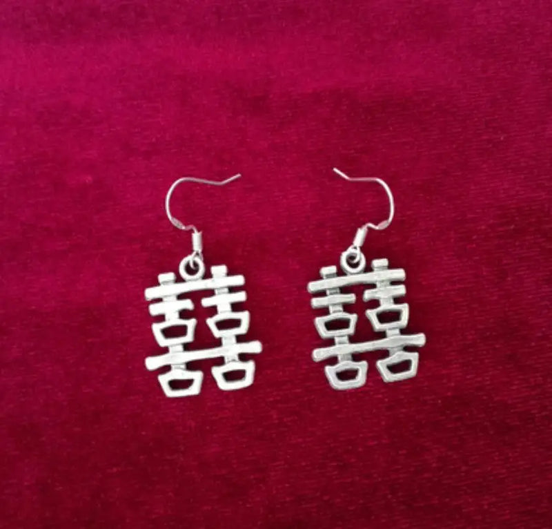 Chinese Retro Art Long Earrings with Happy Characters