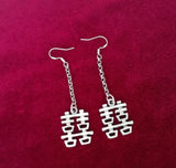 Chinese Retro Art Long Earrings with Happy Characters