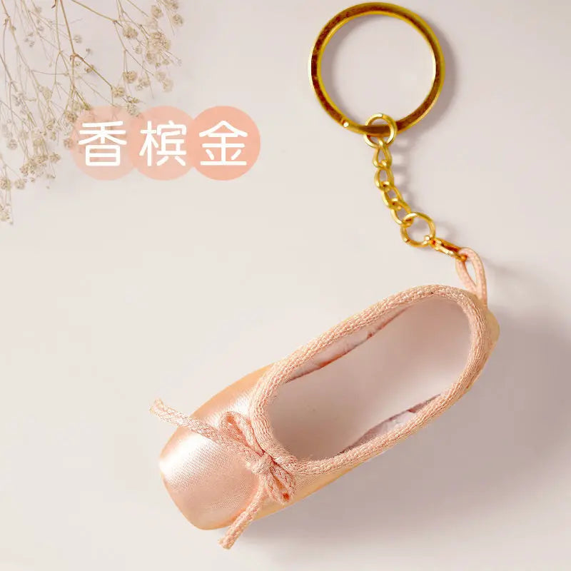 Mini Ballet Shoe Keychain Gift Pointe Shoes Key Ring Pendant