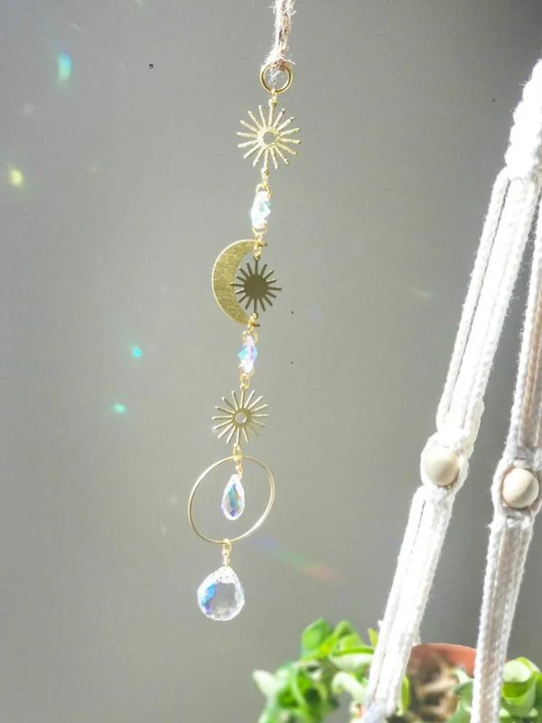 Mini Stars & Moon Suncatcher Car Charm Personalized Crystal Sun Catcher