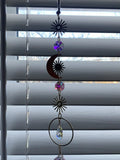 Mini Stars & Moon Suncatcher Car Charm Personalized Crystal Sun Catcher