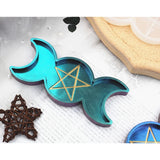 Moon Star Candle Tray Resin Molds Triple Goddess Jewelry Making Tools
