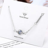 Moonstone Bracelet Charm with Natural Crystal 925 Silver Beads