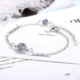 Moonstone Bracelet Circle Charm With Natural Crystal 925 Sterling Silver Beads