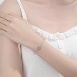 Moonstone Bracelet Circle Charm With Natural Crystal 925 Sterling Silver Beads