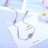 Moonstone Bracelet Charm with Natural Crystal 925 Silver Beads