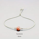 Moonstone Bracelet 925 Silver with Crystal Beads for Women