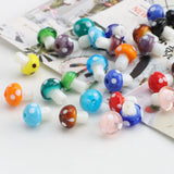 Green Lampwork Glass Mushroom Beads for DIY Jewelry Making