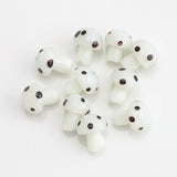 Green Lampwork Glass Mushroom Beads for DIY Jewelry Making