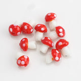 Green Lampwork Glass Mushroom Beads for DIY Jewelry Making