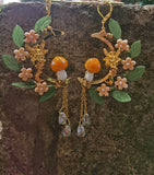 Mushroom Golf Moon Fairy Earrings Dangle Drop