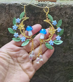 Mushroom Golf Moon Fairy Earrings Dangle Drop