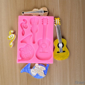 Music Instruments Resin Mold Guitar Violin Keychain Pendant Epoxy