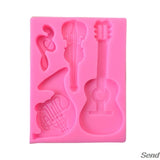 Music Instruments Resin Mold Guitar Violin Keychain Pendant Epoxy