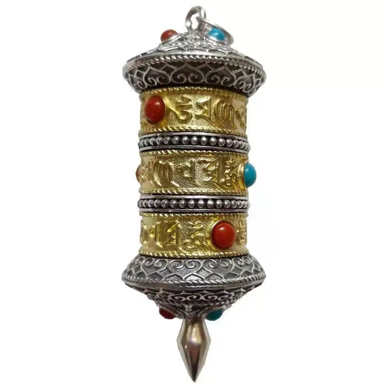 National Tide Prayer Wheel Pendant Necklace Tibet