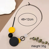 Wooden Round Slice Pendant Necklace for Women Vintage Jewelry