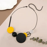 Wooden Round Slice Pendant Necklace for Women Vintage Jewelry