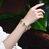 Colorful Tourmaline Chalcedony Bead Bracelet for Women