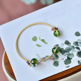Colorful Tourmaline Chalcedony Bead Bracelet for Women