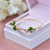 Colorful Tourmaline Chalcedony Bead Bracelet for Women