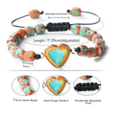 Natural Emperor Stone Bracelet Heart Energy Beads Rope Braid Jewelry