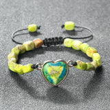 Natural Emperor Stone Bracelet Heart Energy Beads Rope Braid Jewelry