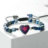 Natural Emperor Stone Bracelet Heart Energy Beads Rope Braid Jewelry