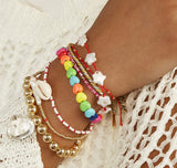 Fresh Water Pearls Rainbow Bracelet For Women Boho Stainless Steel