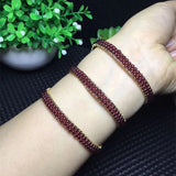 Natural Garnet Beaded Wrap Bracelet Crystal Bangle