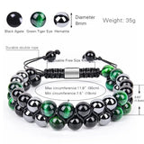 Green Tiger Eye Protection Bracelet for Men Women