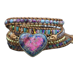 Boho Hematite Crystal Wrap Bracelet for Women