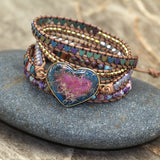 Boho Hematite Crystal Wrap Bracelet for Women