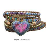 Boho Hematite Crystal Wrap Bracelet for Women