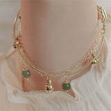 Hetian Jade Bead Bell Charm Bracelet - Ins Niche Vintage Jewelry