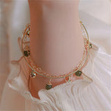 Hetian Jade Bead Bell Charm Bracelet - Ins Niche Vintage Jewelry