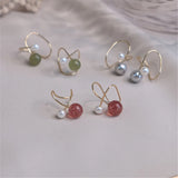 Hetian Jade Ear Clips 14K Filled Niche Earrings Minimalist Women Jewelry