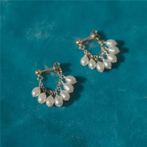 Natural Pearl Earrings Filled Brincos Not Fade Vintage Jewelry For Women