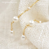 Natural Pearls Earrings 14K Filled Drop Vintage Jewelry Boho Tarnish Resist