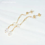 Natural Pearls Earrings 14K Filled Drop Vintage Jewelry Boho Tarnish Resist