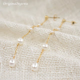 Natural Pearls Earrings 14K Filled Drop Vintage Jewelry Boho Tarnish Resist