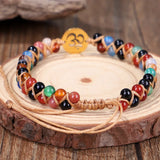 OM Bracelet Natural Stone Beads Yoga Friendship Lucky