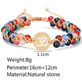 OM Bracelet Natural Stone Beads Yoga Friendship Lucky