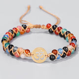 OM Bracelet Natural Stone Beads Yoga Friendship Lucky