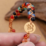 OM Bracelet Natural Stone Beads Yoga Friendship Lucky