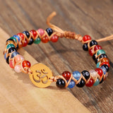 OM Bracelet Natural Stone Beads Yoga Friendship Lucky