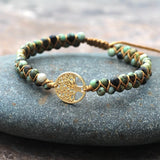 Bohemia Yoga Wrap Stone Bracelet - Tree of Life Charm Bangle