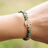 Boho Yoga Wrap Bracelet Tree of Life African Jasper Bangle