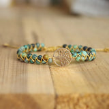 Boho Yoga Wrap Bracelet Tree of Life African Jasper Bangle
