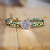 Boho Yoga Wrap Bracelet Tree of Life African Jasper Bangle